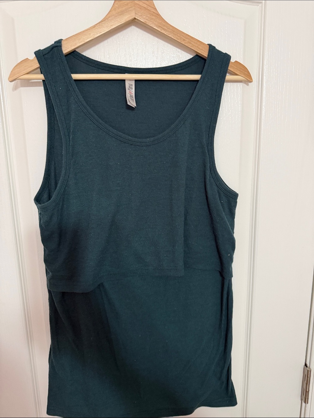 Latched Mama Women’s Dark Green Ribbed Tank Top